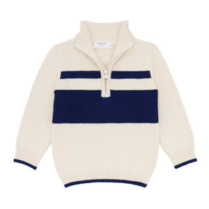 Unisex Cream Half Zip Sweater