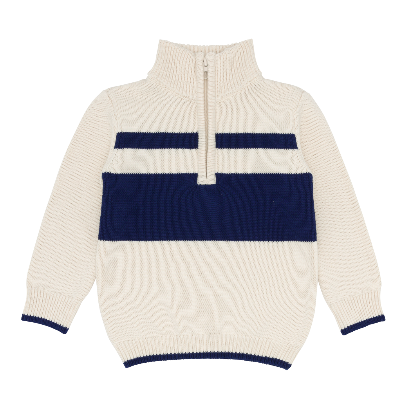 Unisex Cream Half Zip Sweater