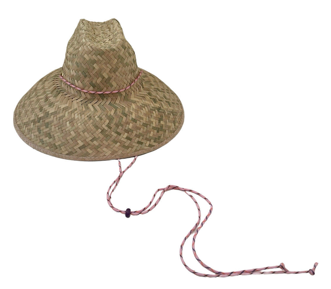 Begonia Sun Hat in Long & Thin Pink Lanyard