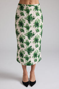 Celeste Skirt Cream & Green Floral