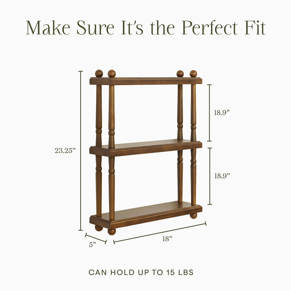 Liberty Tiered Wall Shelf in Natural Walnut