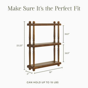 Liberty Tiered Wall Shelf in Natural Walnut