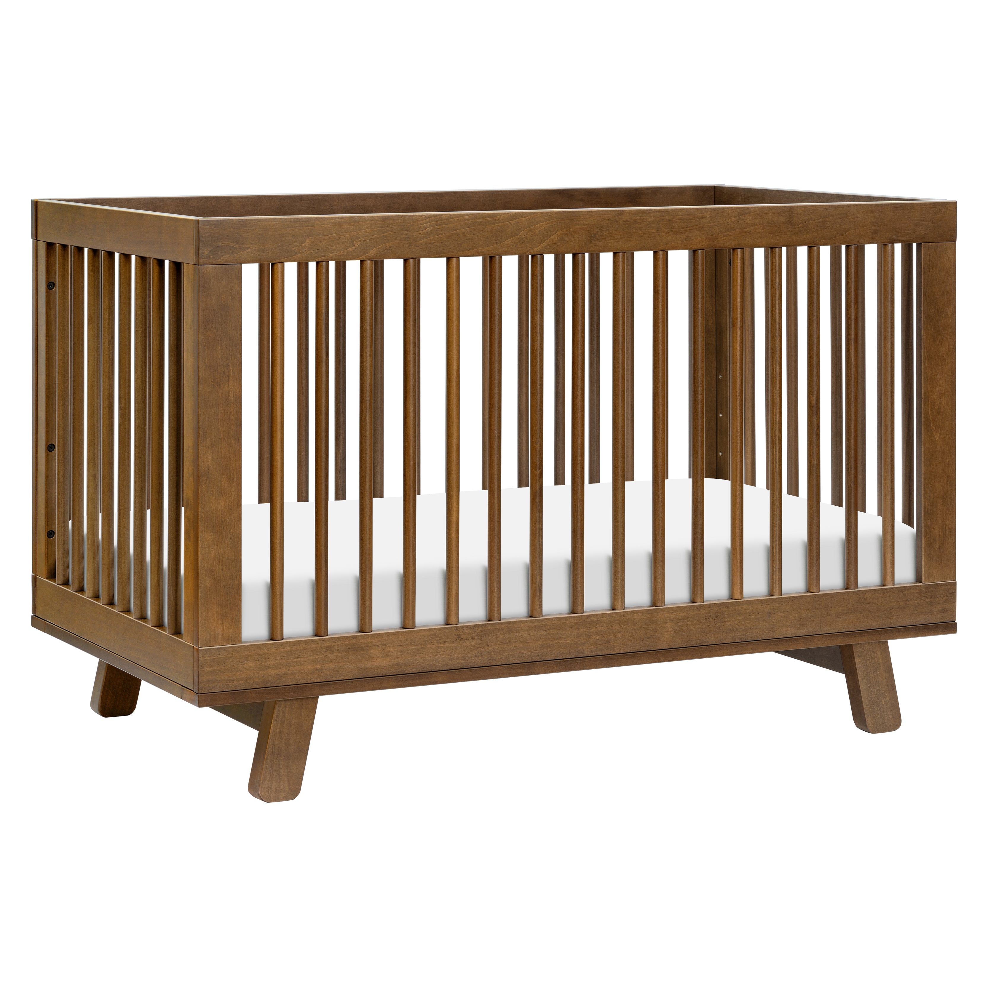 Hudson 3-in-1 Convertible Crib with Toddler Bed Conversion Kit in Natural Walnut
