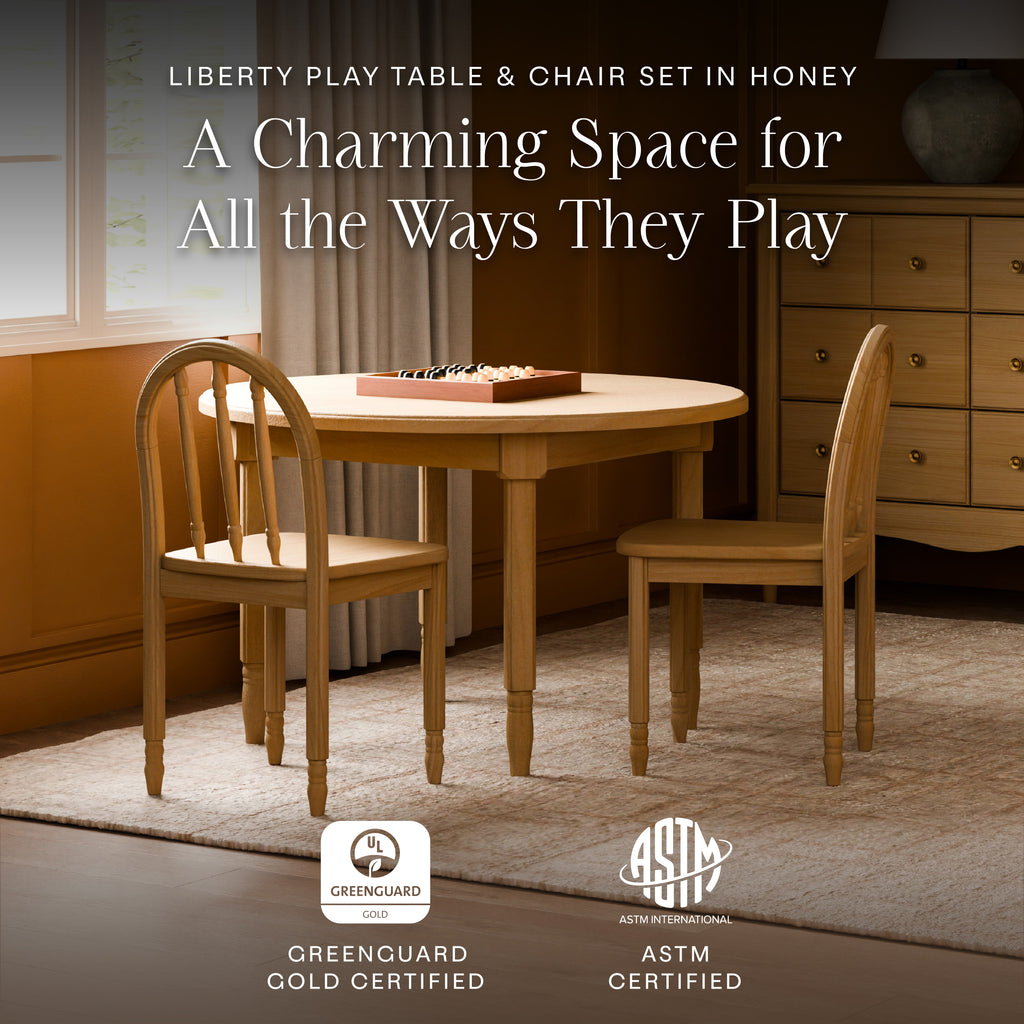 Liberty Play Table & Spindle Chairs Set in Honey