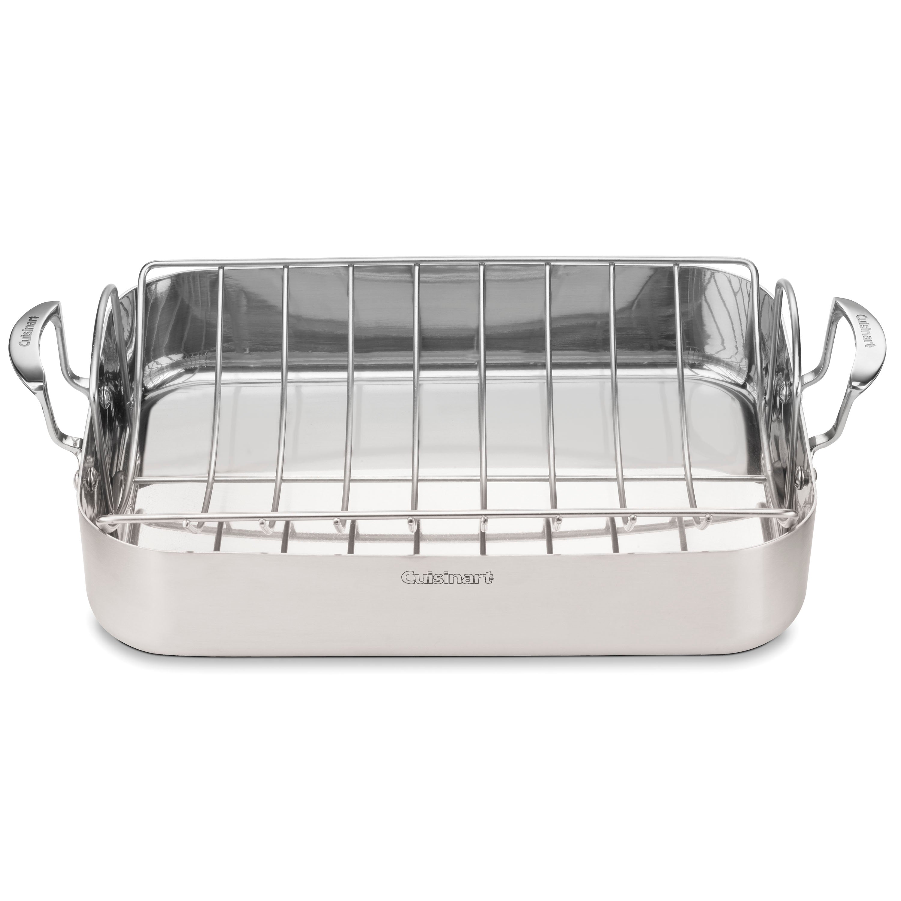 MultiClad Pro Triple Ply Stainless Cookware 16" Roasting Pan with Rack in Stainless Steel