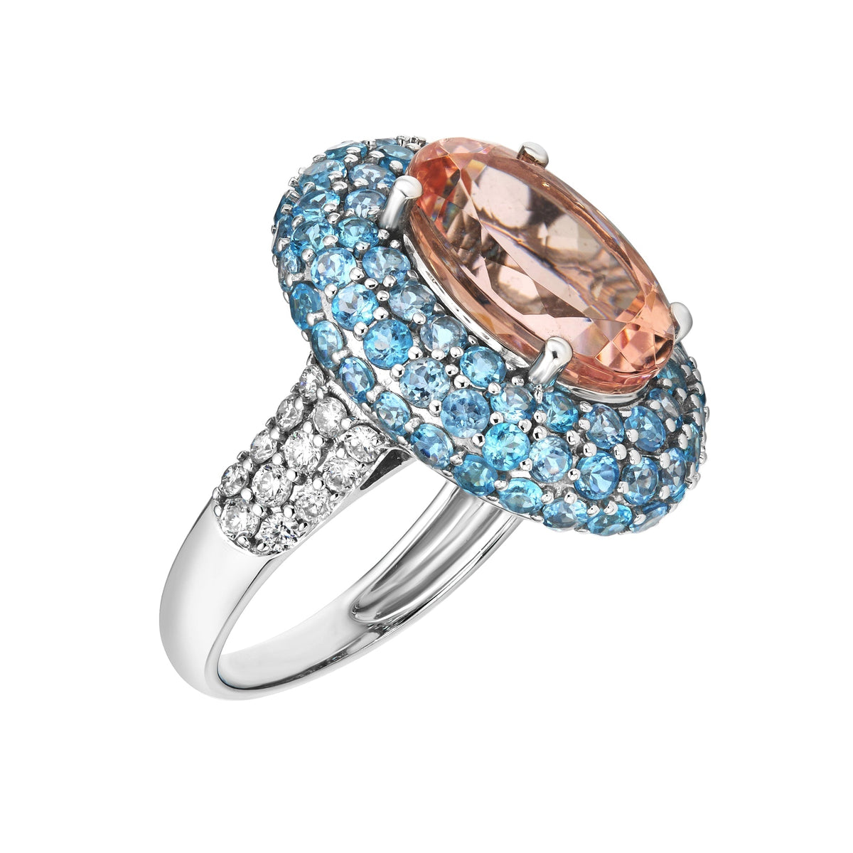 Lanna Paraiba and Morganite Ring - Jewelry - RUCHI New York