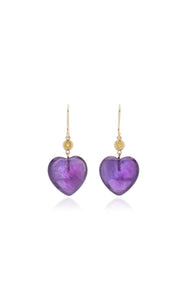 Petits Coeurs Amethyst & Sapphire Gold Earrings