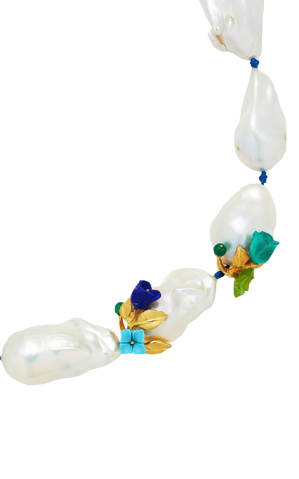 Power Pearl Necklace in Mint & Lapis