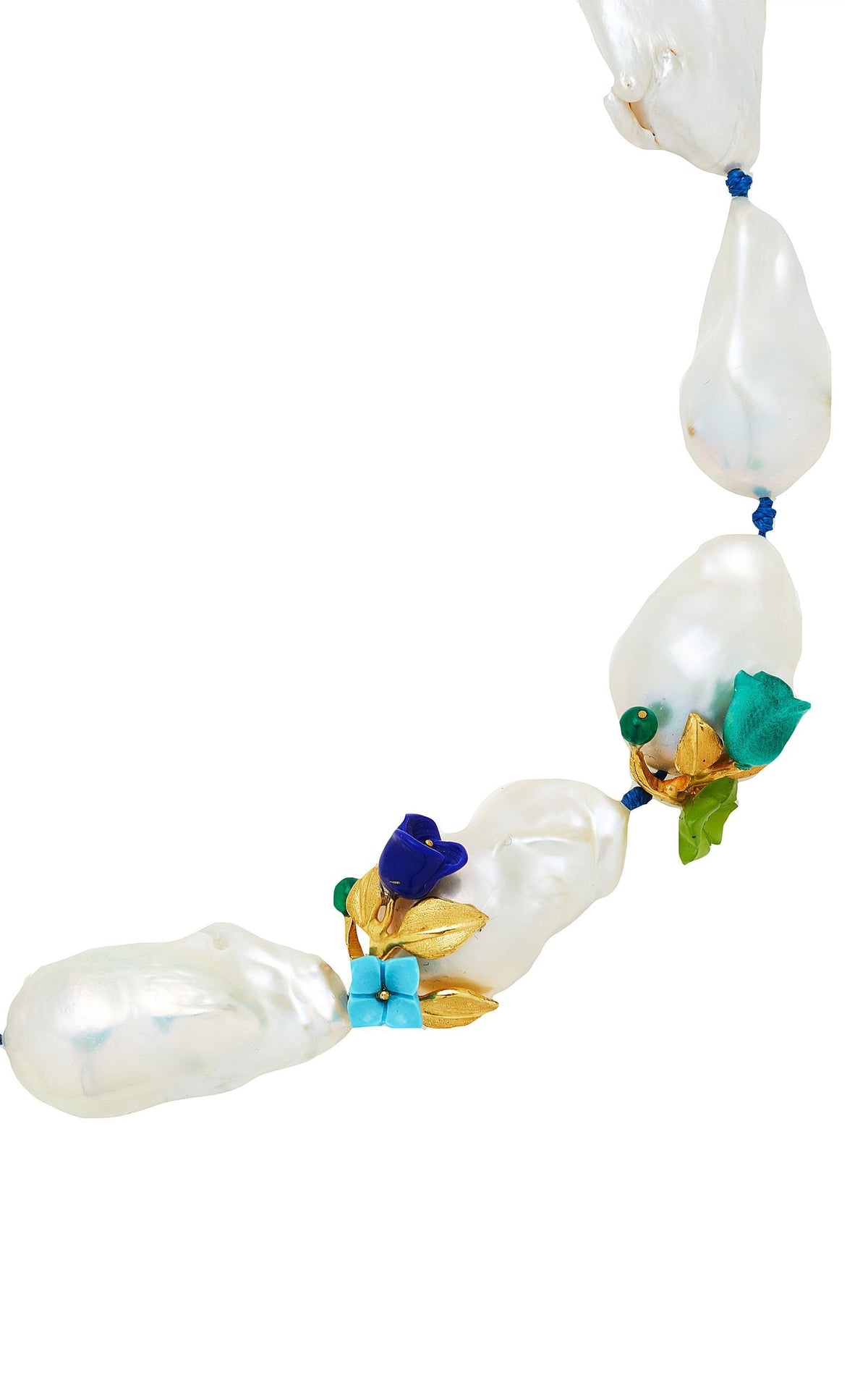 Power Pearl Necklace in Mint & Lapis