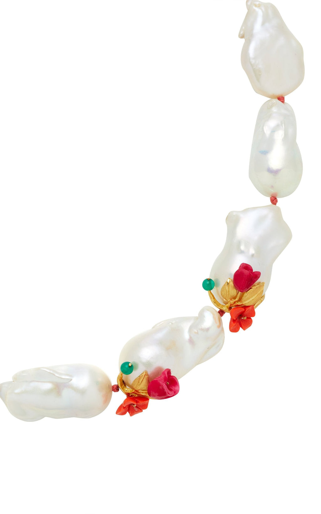 Power Pearl Necklace in Fuschia & Coral