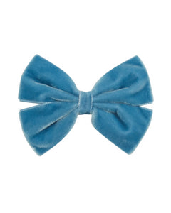 Large Velvet Hairclip in Blue