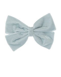 Large Velvet Hairclip in Grey