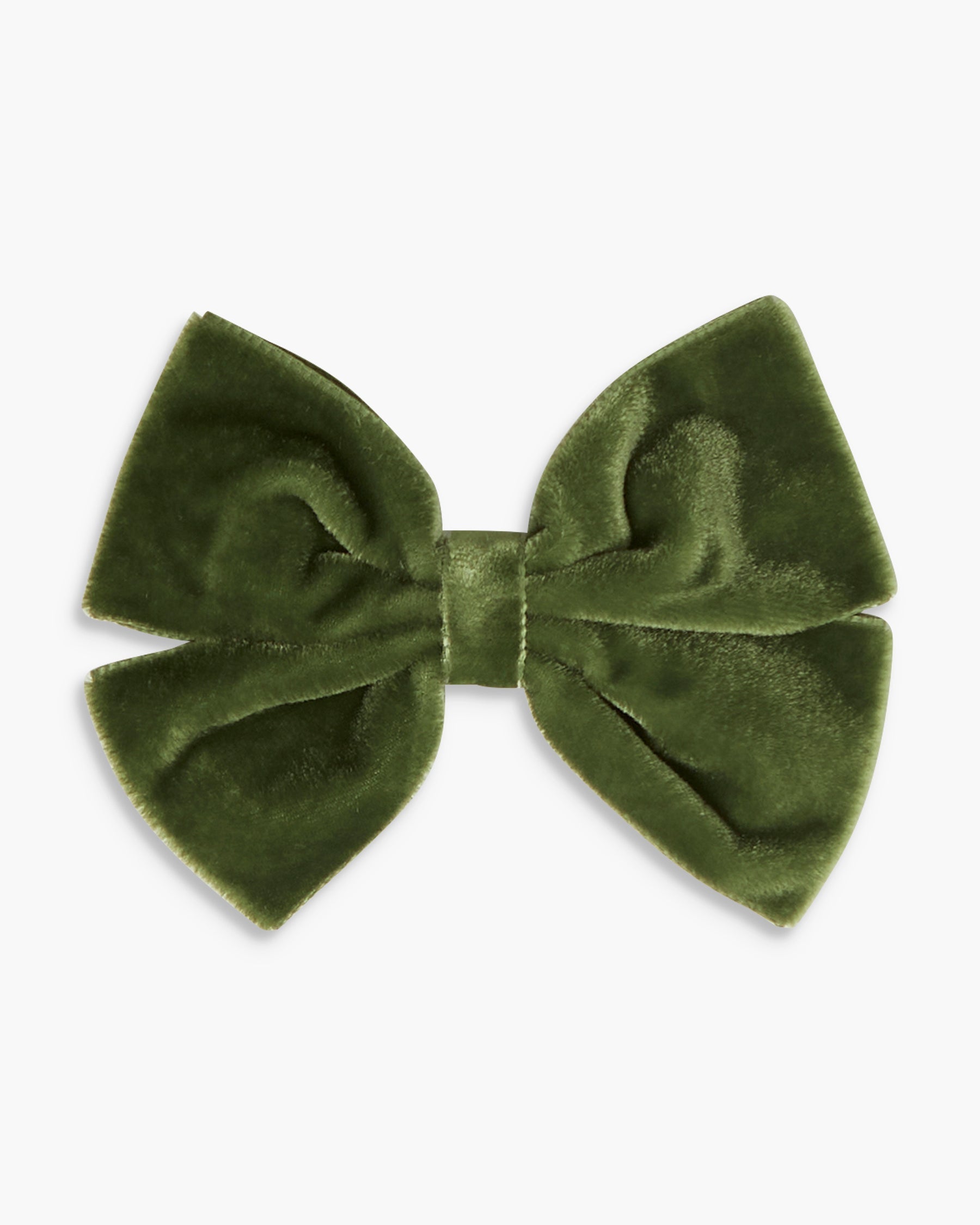 Large Velvet Hairclip in Moss