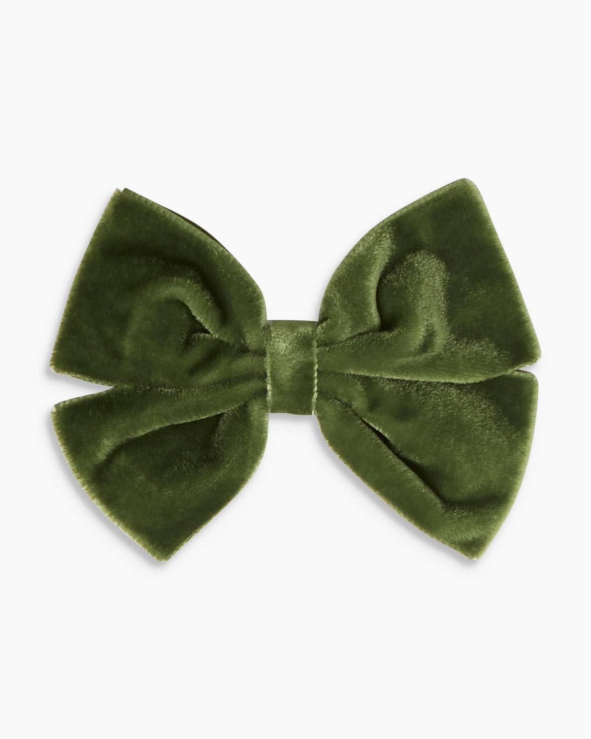 Large Velvet Hairclip in Moss