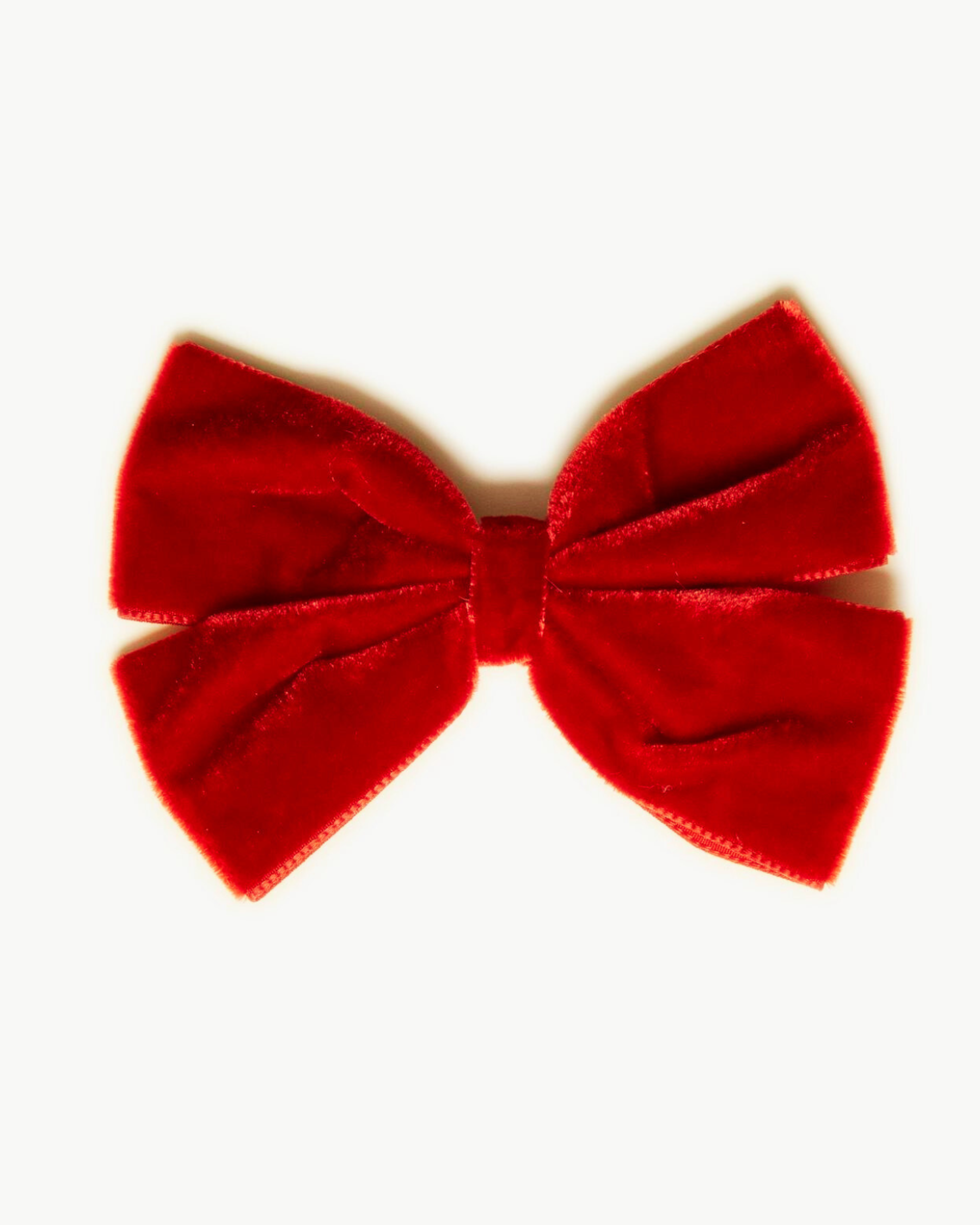 Large Velvet Hairclip in Scarlet