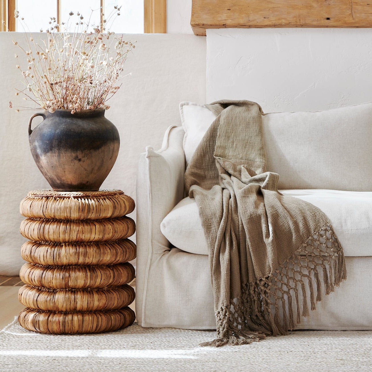 sol side table styled in living room
