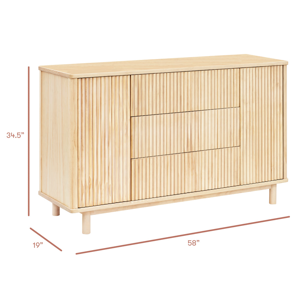 Pogo Tambour Assembled Dresser in Blonde