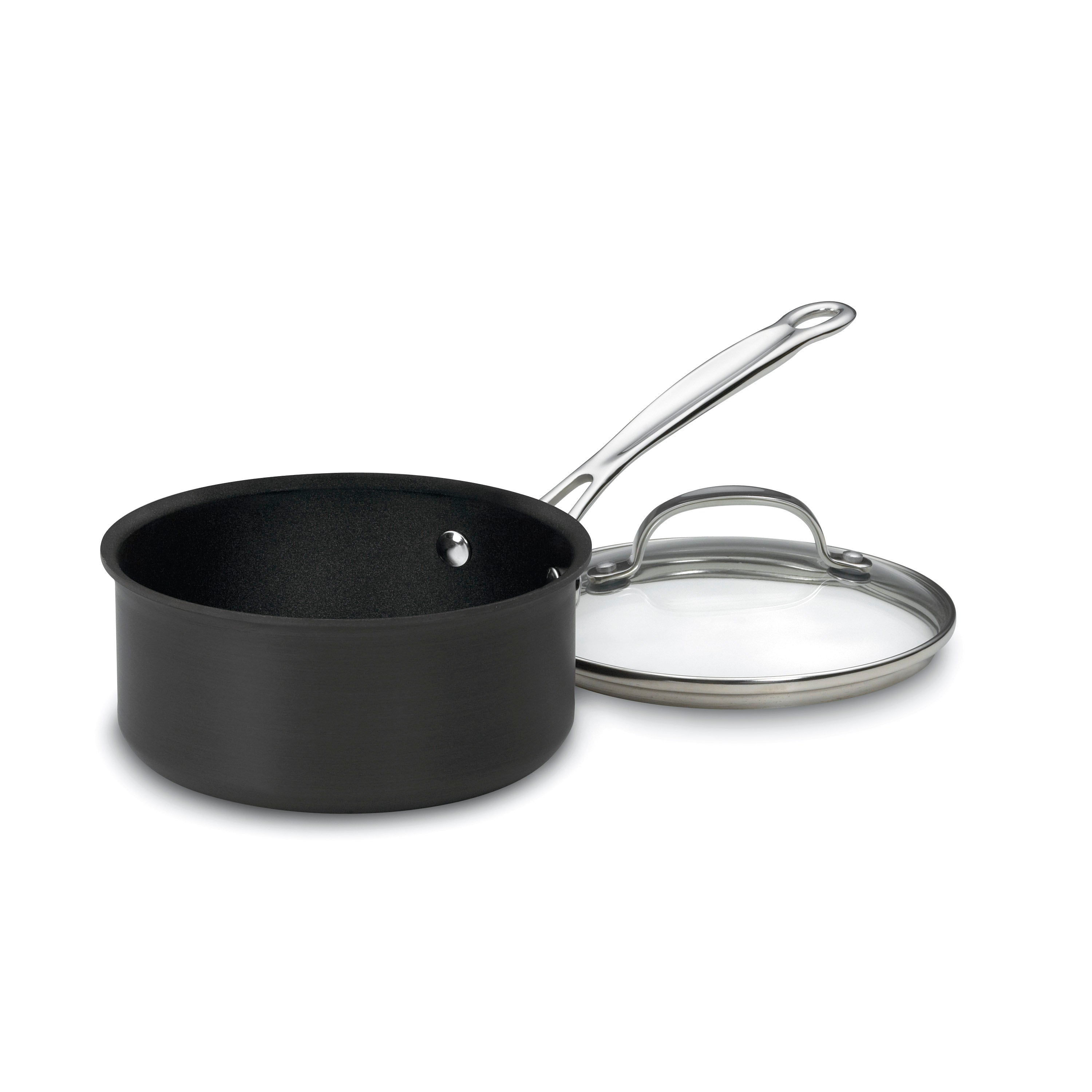 Chef's Classic® Non-Stick Hard Anodized 1.5 Quart Saucepan with Cover in Black