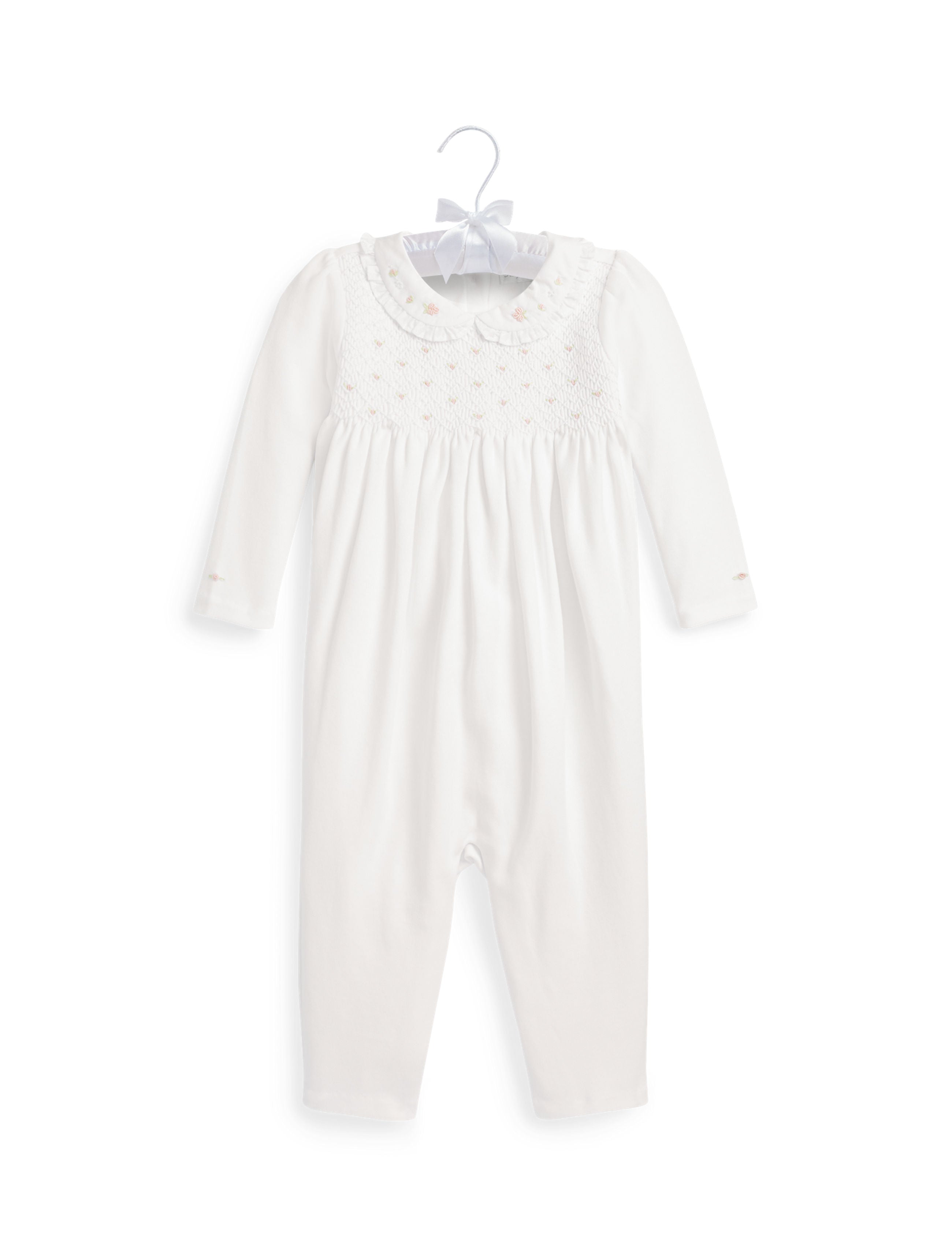 Smocked Organic Cotton Coverall