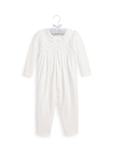 Smocked Organic Cotton Coverall