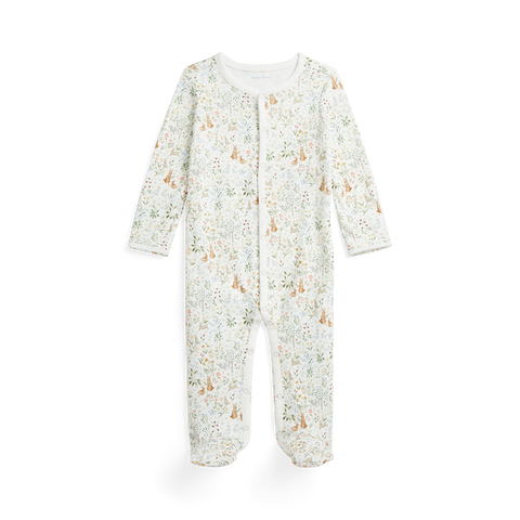 RL Baby x Riley Sheehey Cotton Coverall in Bunny Meadow