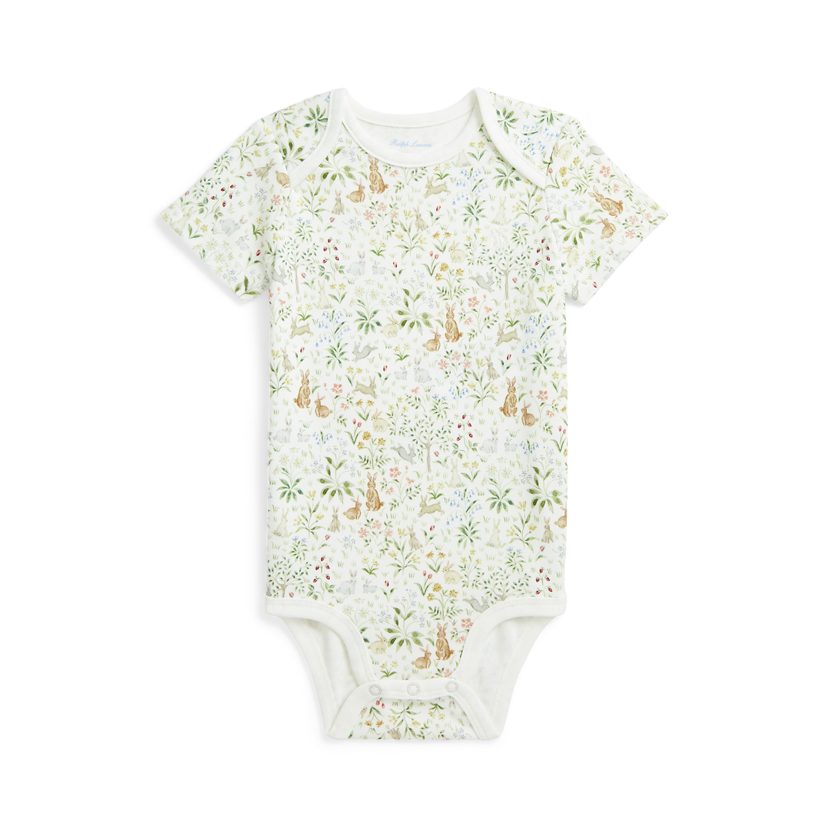 RL Baby x Riley Sheehey Cotton Bodysuit in Bunny Meadow