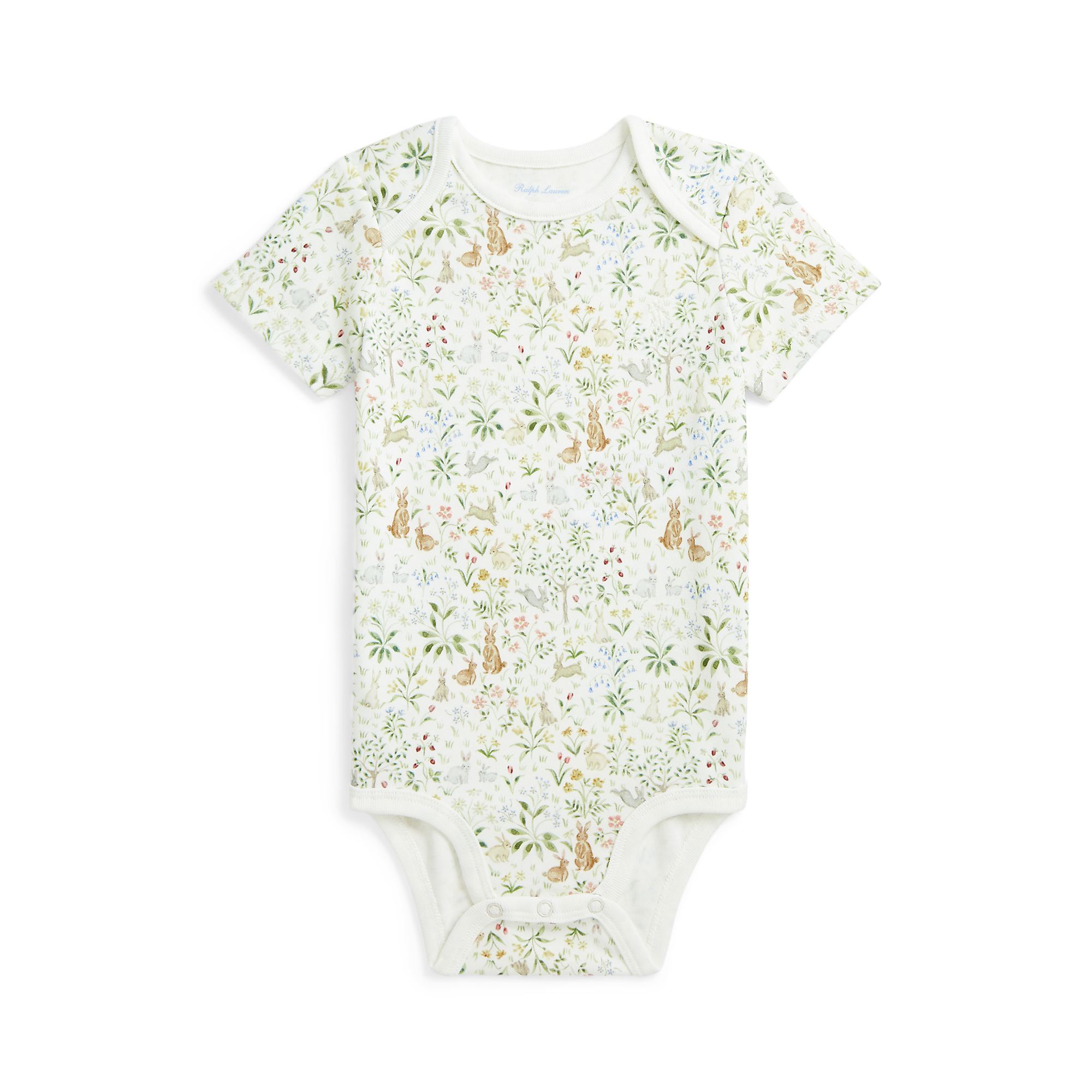 RL Baby x Riley Sheehey Cotton Bodysuit in Bunny Meadow