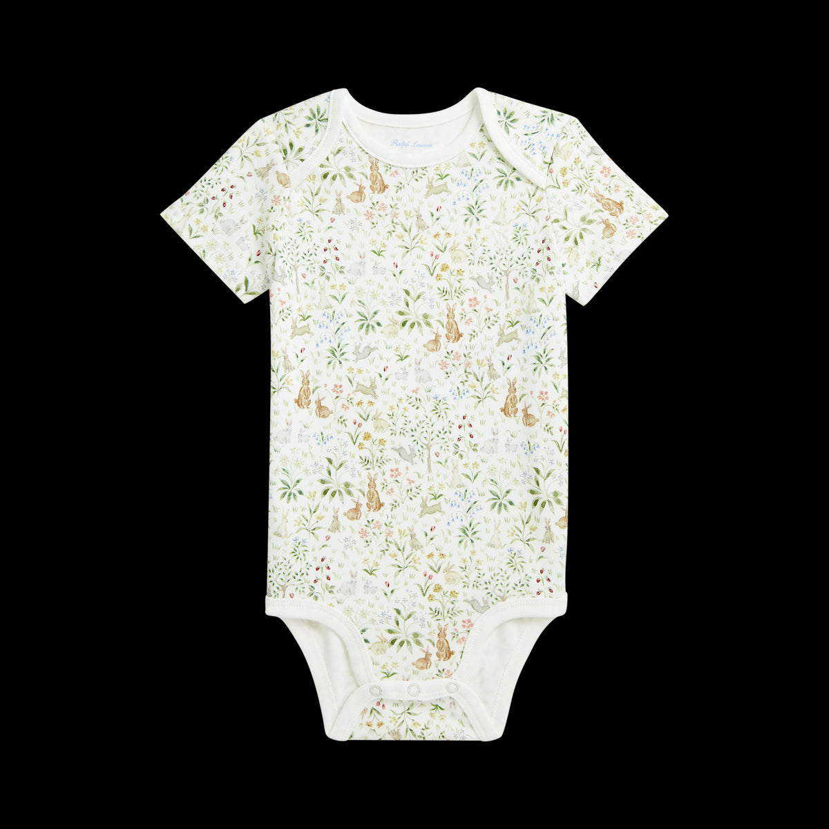 RL Baby x Riley Sheehey Cotton Bodysuit in Bunny Meadow