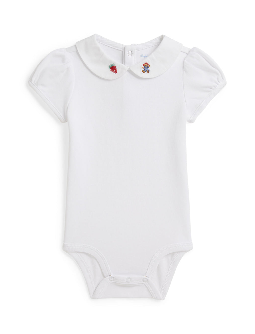 Short-Sleeve Interlock Knit Collared Bodysuit