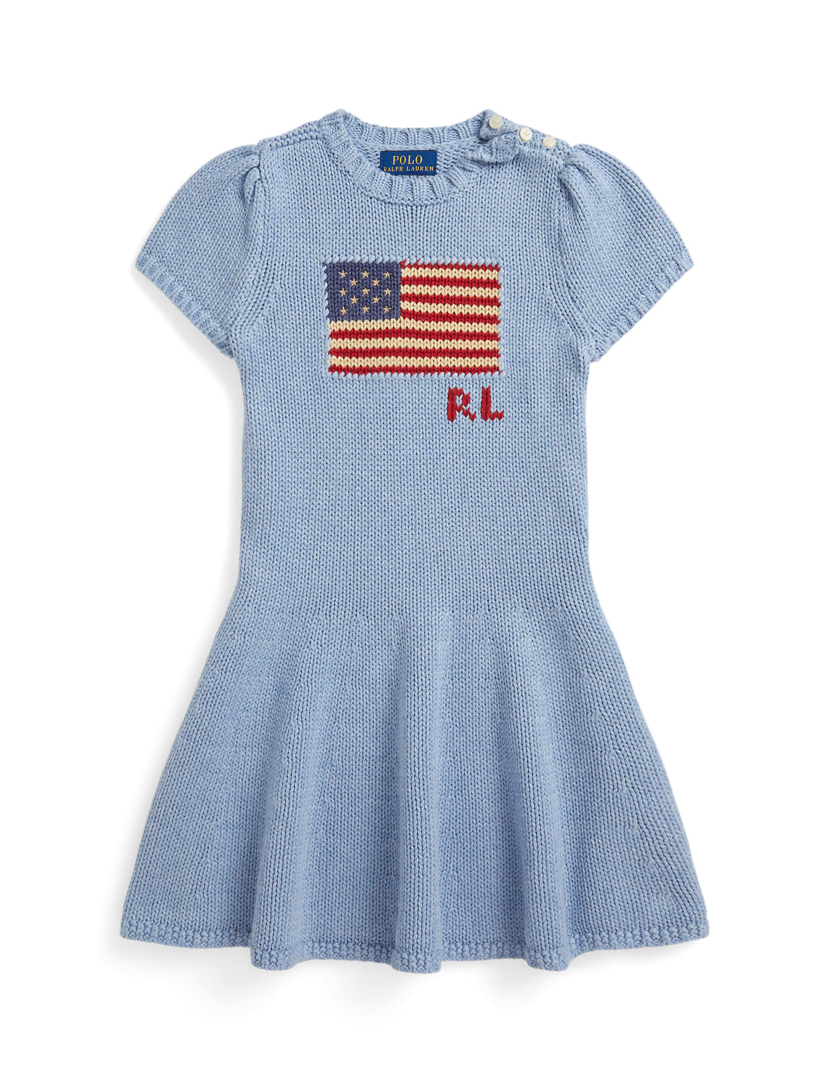 Short-Sleeve Flag Sweater Dress