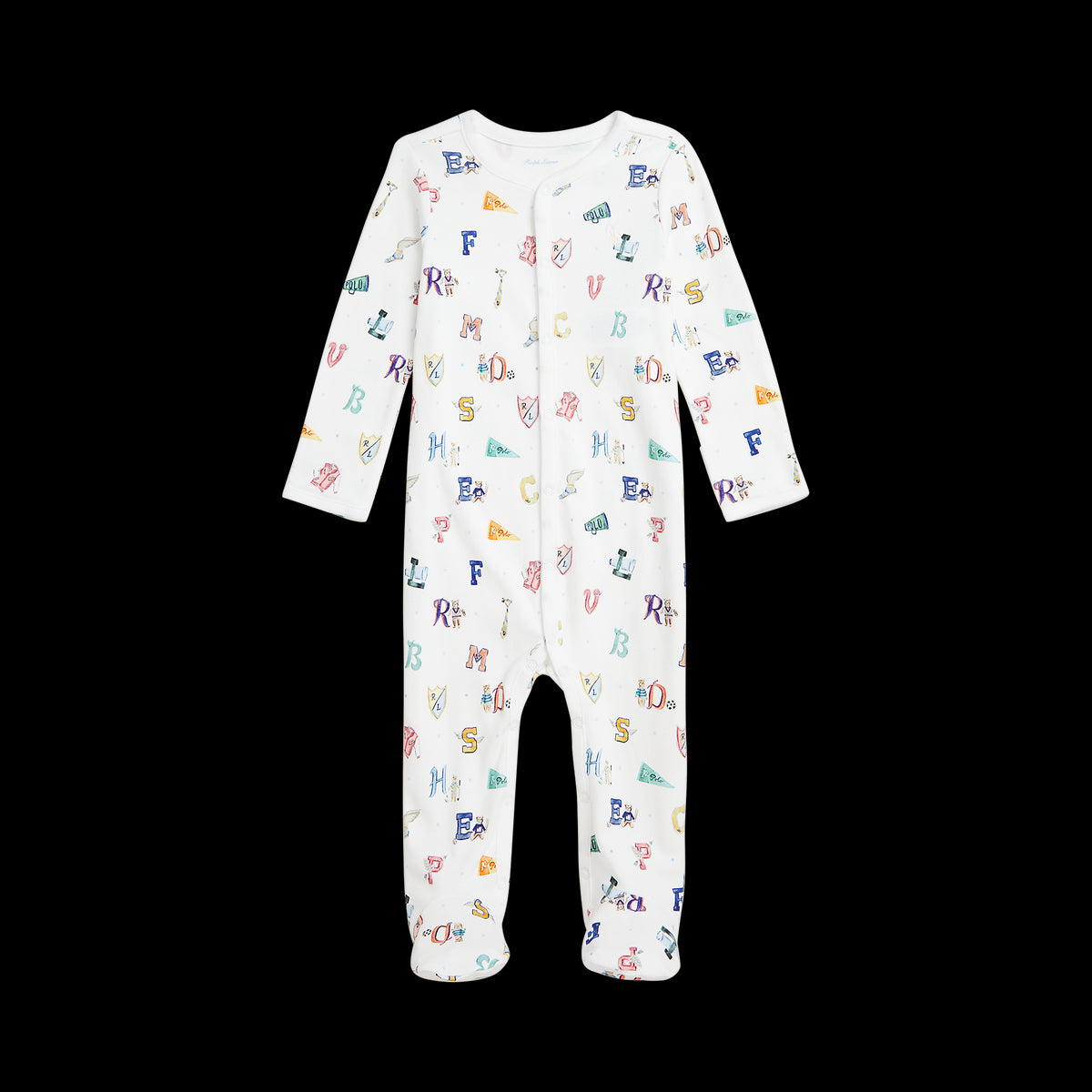 RL Baby x Riley Sheehey Cotton Coverall in Varsity Print