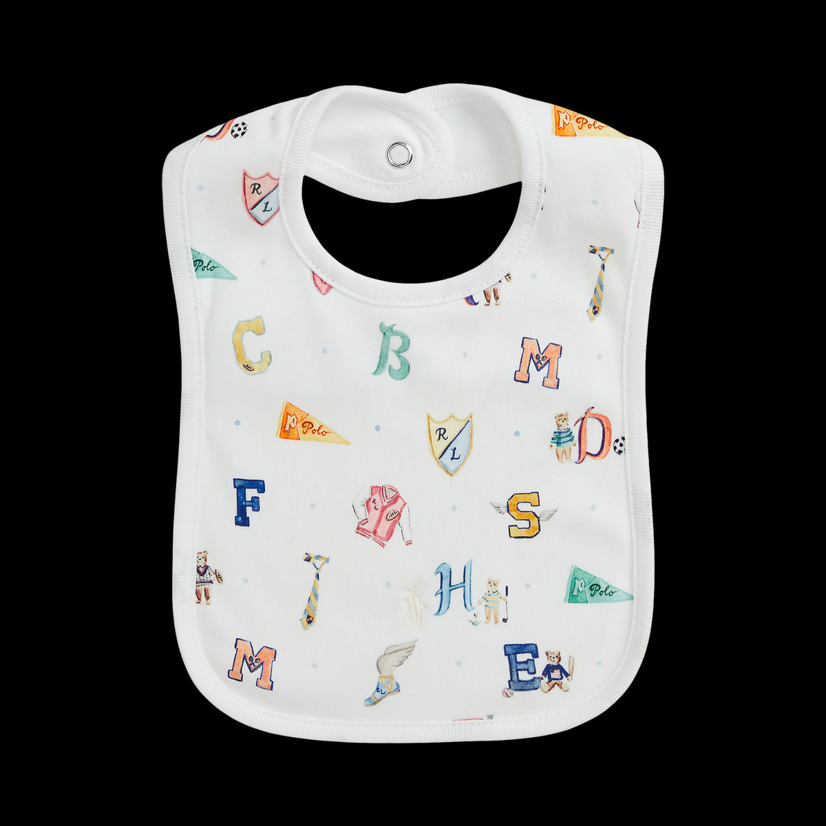 RL Baby x Riley Sheehey Bib in Varsity Print