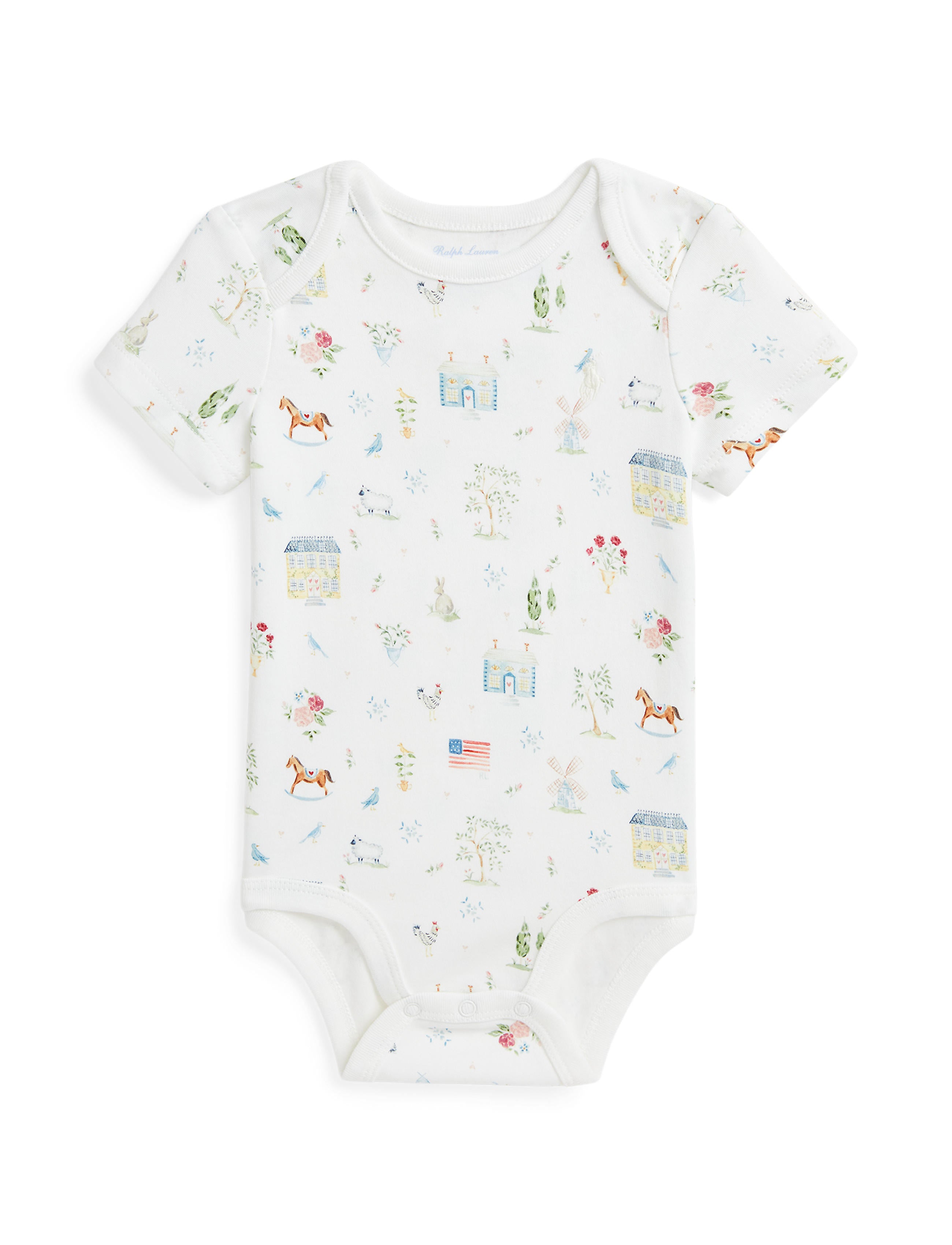 RL Baby x Riley Sheehey Cotton Bodysuit in Romantic Sampler