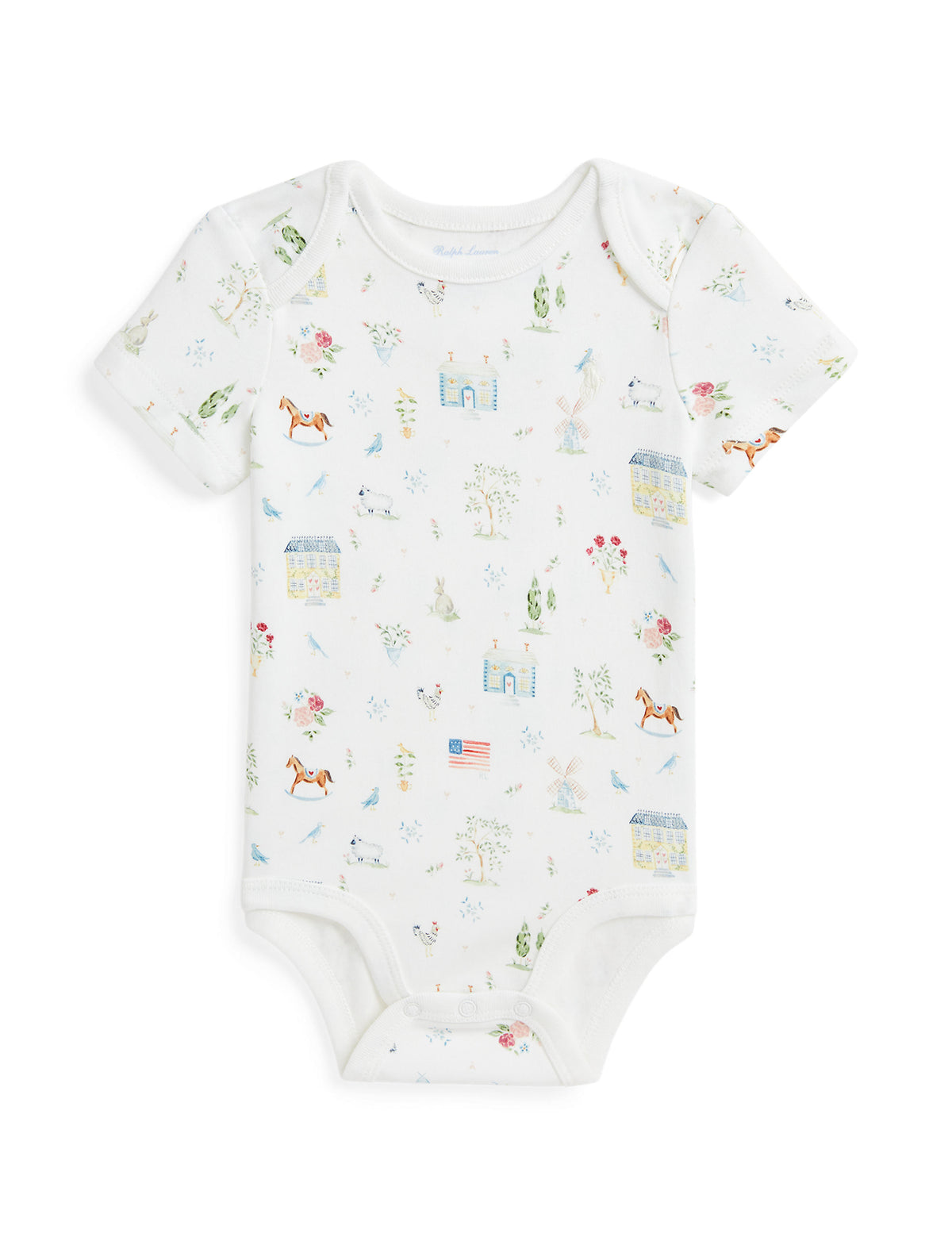 RL Baby x Riley Sheehey Cotton Bodysuit in Romantic Sampler