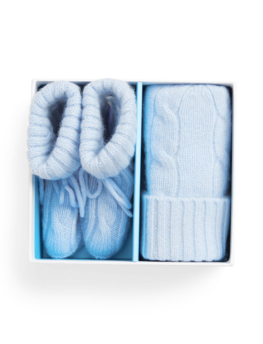 Cashmere Cable Knit Baby Hat and Bootie Set