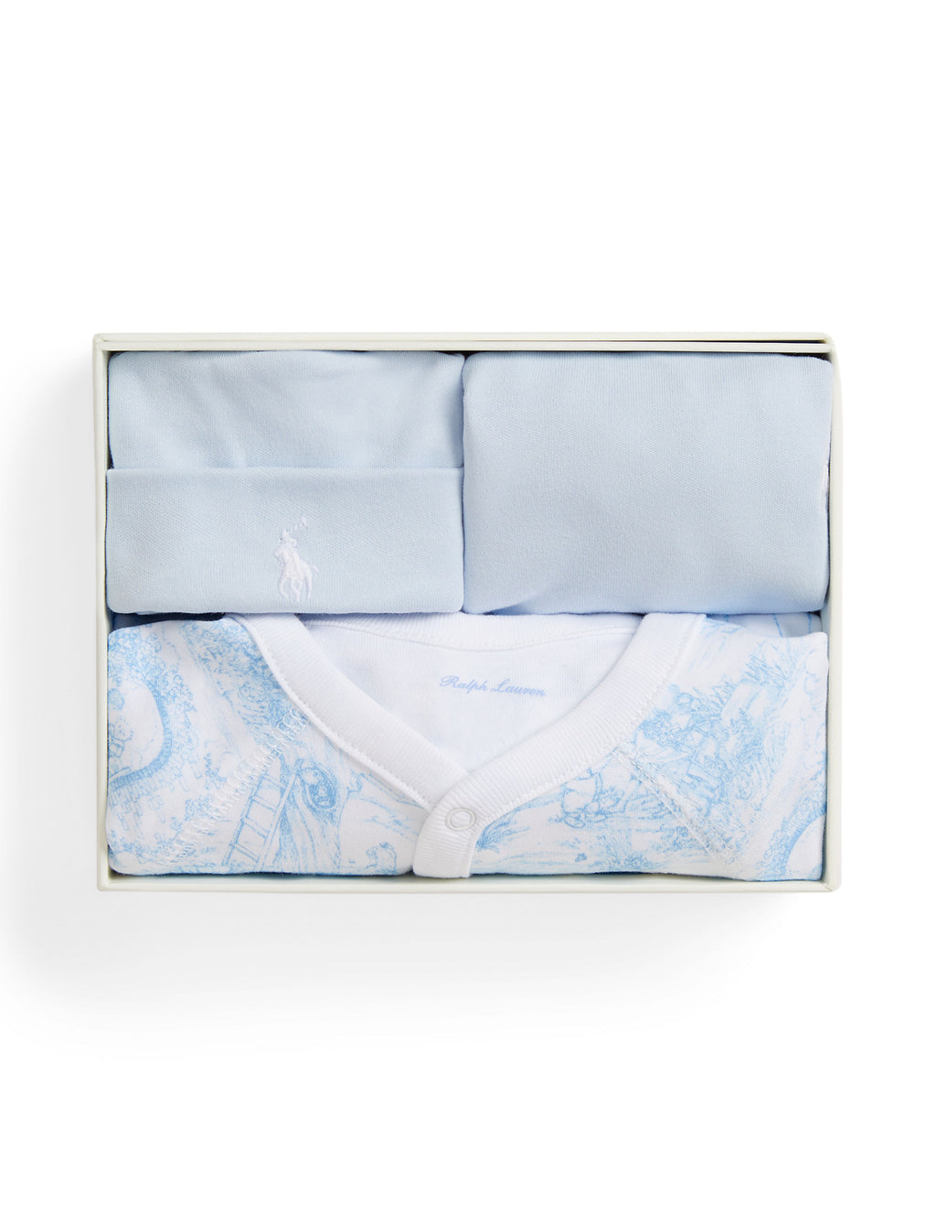 3-Piece Box Set in Blue Toile