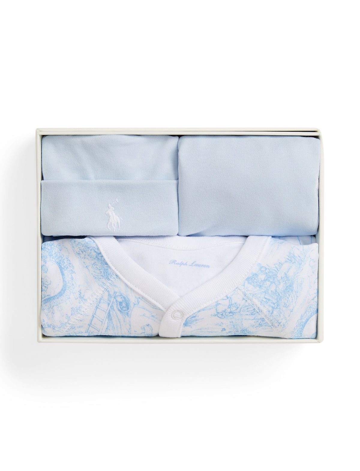 3-Piece Box Set in Blue Toile
