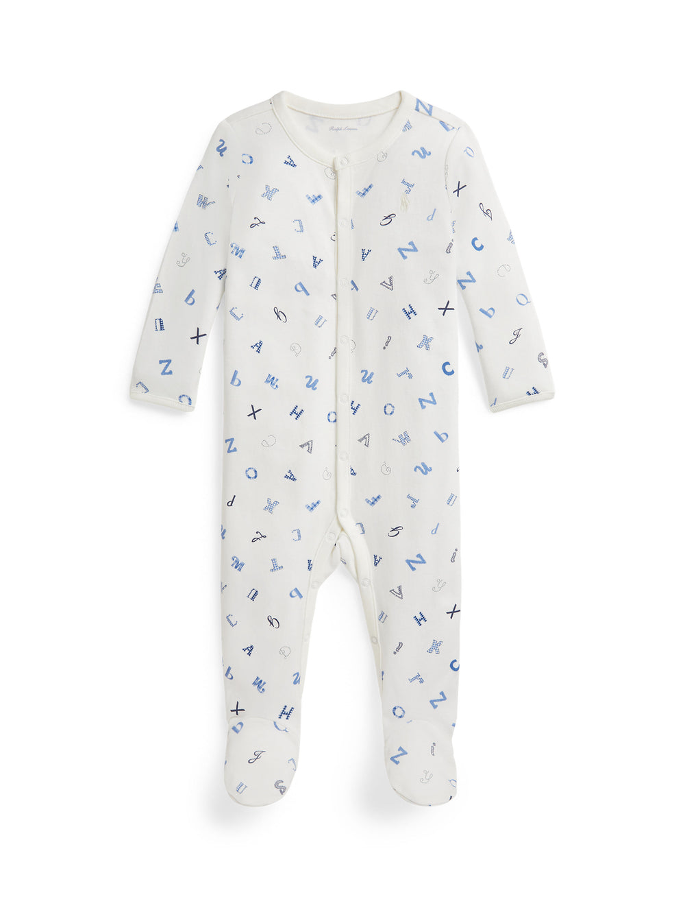 Long-Sleeve Interlock Novelty Alphabet Printed Coverall