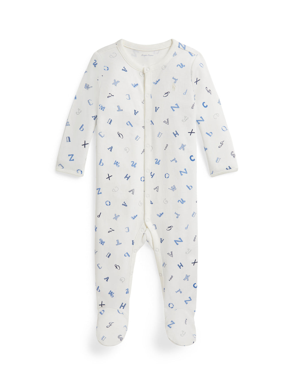 Long-Sleeve Interlock Novelty Alphabet Printed Coverall