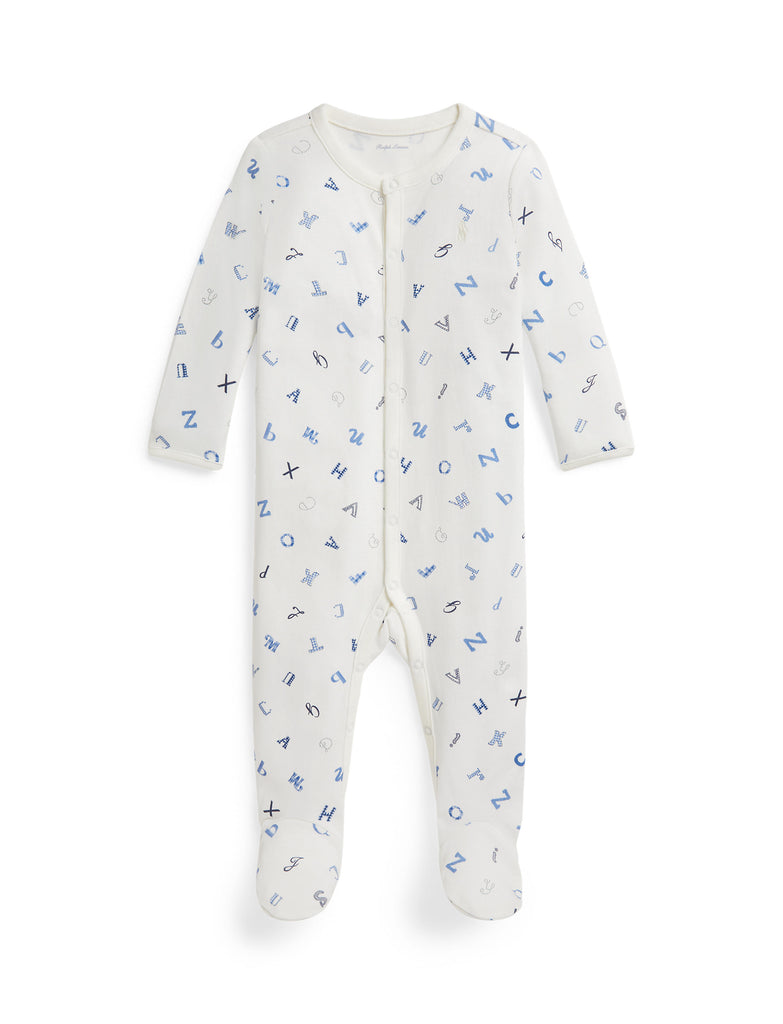 Long-Sleeve Interlock Novelty Alphabet Printed Coverall