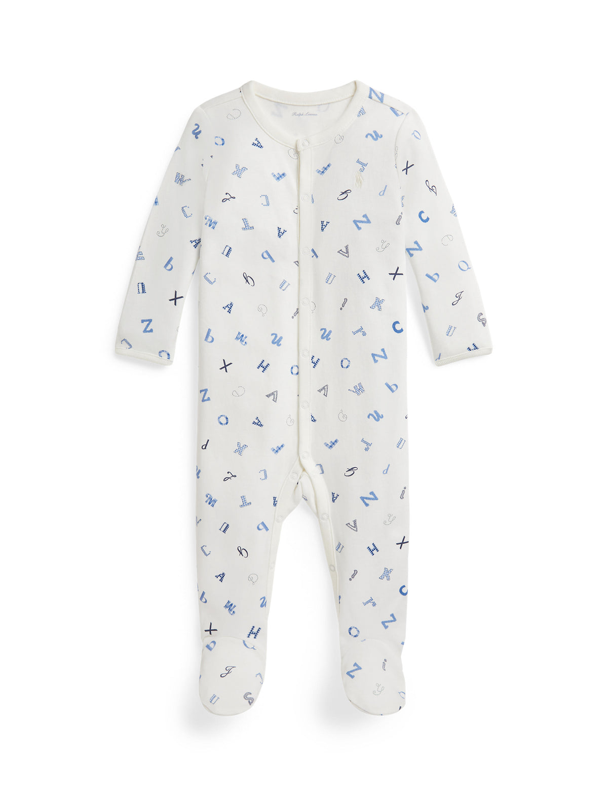 Long-Sleeve Interlock Novelty Alphabet Printed Coverall