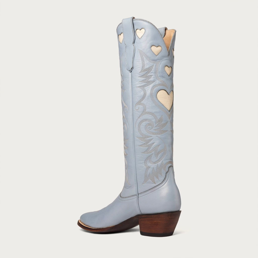 Powder Blue and Bone Heart Boot - CITY Boots