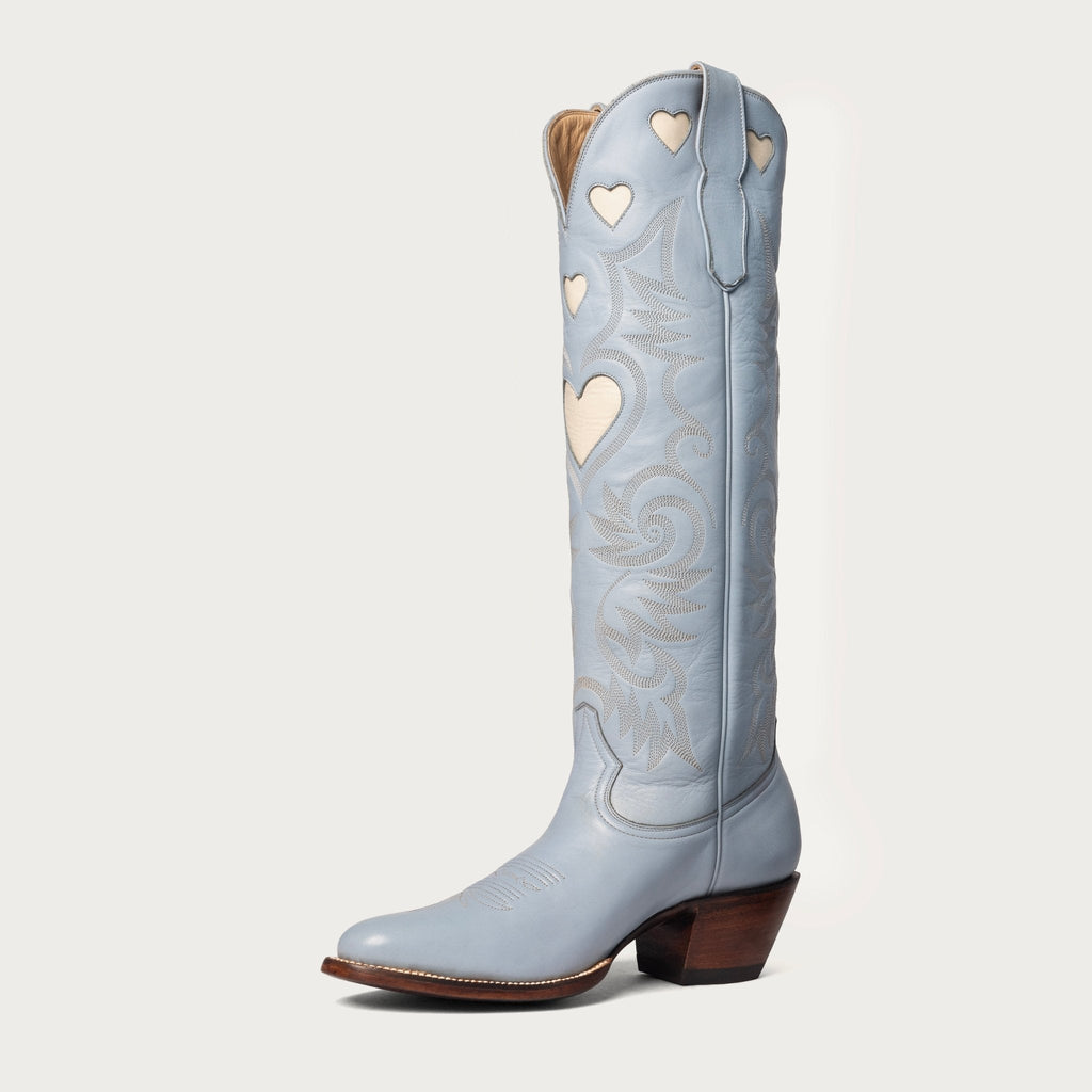 Powder Blue and Bone Heart Boot - CITY Boots