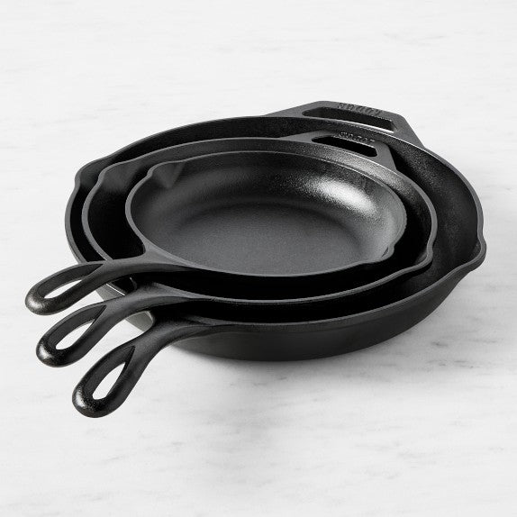 Chef Collection Seasoned Cast Iron 3-Piece Skillet Set