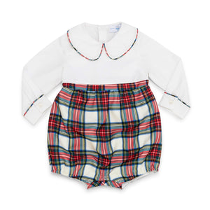 Long Sleeve Beau Bubble in Red Plaid and White - Henry Duvall