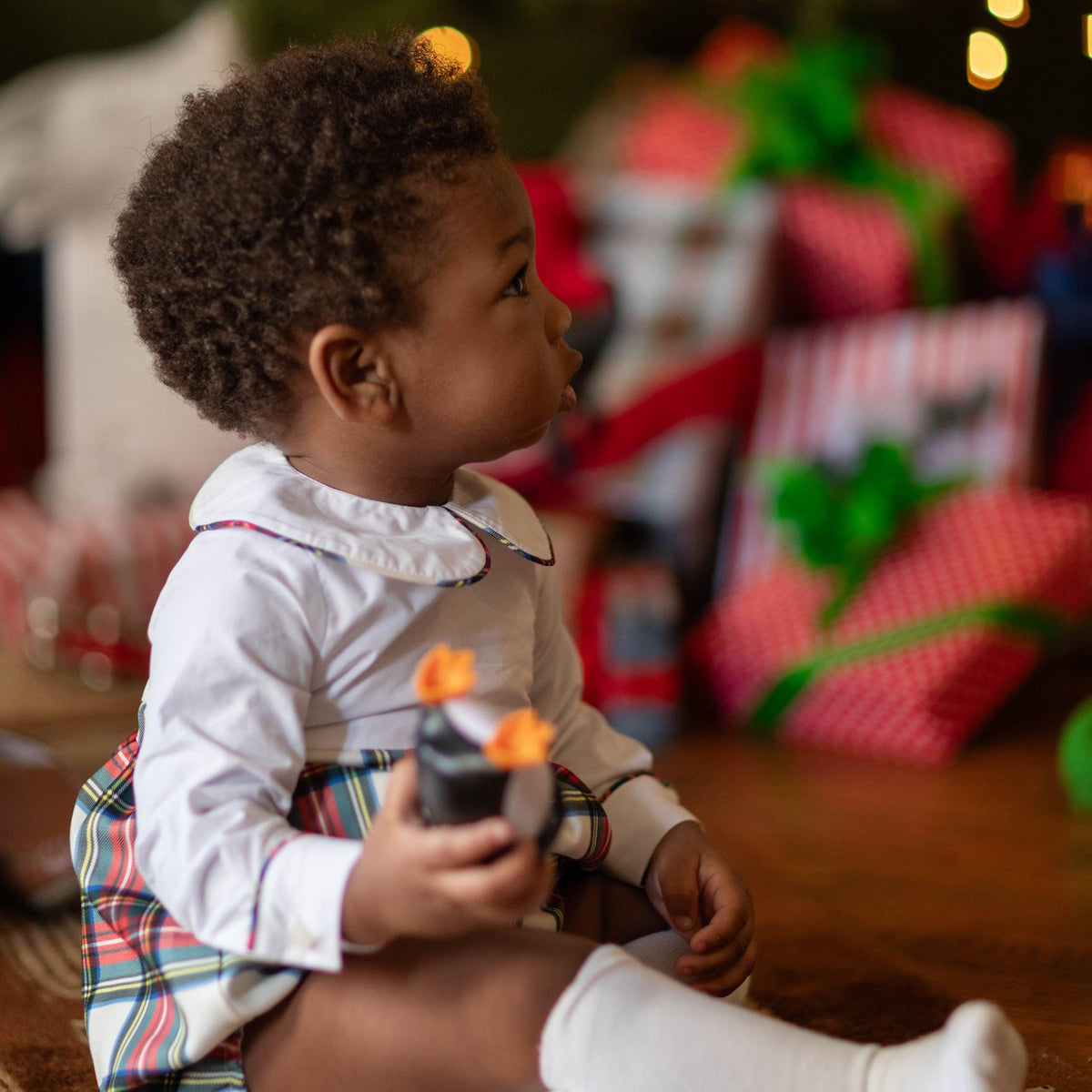 Long Sleeve Beau Bubble in Red Plaid and White - Henry Duvall