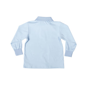 Long Sleeve Carter Polo in Bay Tree Blue