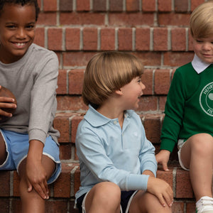 Long Sleeve Carter Polo in Bay Tree Blue