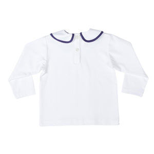 Long Sleeve Teddy Peter Pan in Narragansett Navy Trim