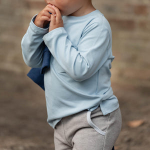 Long Sleeve Tucker Tee in Bay Tree Blue